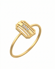 18K Gold & Diamond Dailywear Ring For Women KSK146