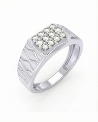 18K Gold & Diamond Band Ring For Men KRC60313