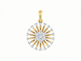 18K Gold & Diamond Floral Pendant Set KRK40192P