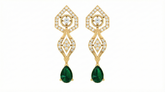 14K Gold & Diamond Women Gemstone Earring KRI44019EG
