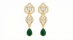 14K Gold & Diamond Women Gemstone Earring KRI44019EG