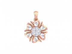 Gold & Diamond Floral Pendant Set KRC40633