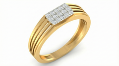 18K Gold & Diamond Band Ring For Men KRA60278