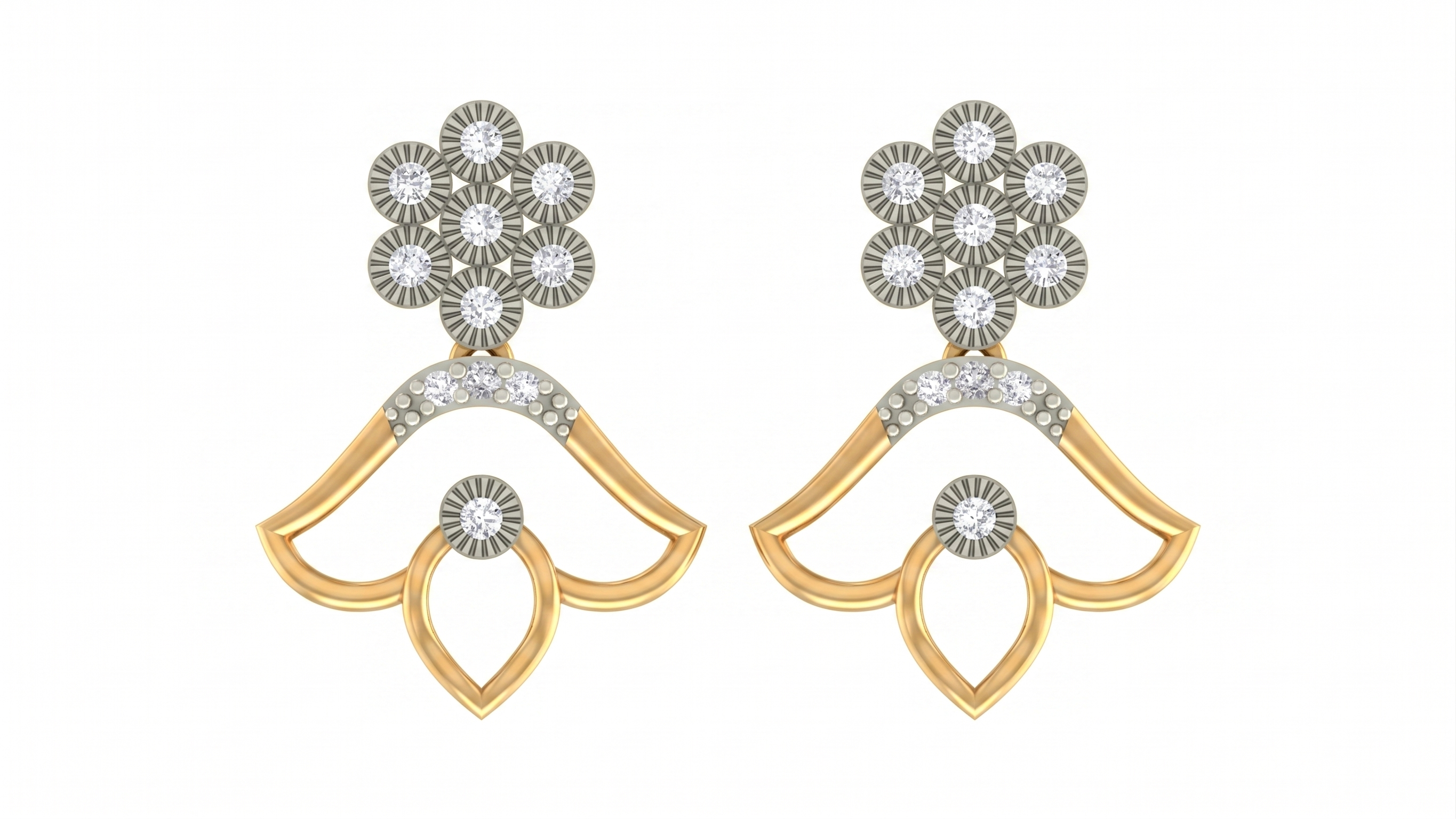 Yellow Gold Diamond Earring | under 40k