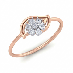 18K Gold & Diamond Dailywear Ring For Women KRB10139