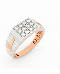 18K Gold & Diamond Band Ring For Men KRC60249