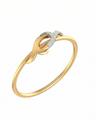 Gold & Diamond Band Ring For Women KRC10326