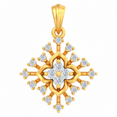 18K Gold & Diamond Floral Pendant Set KRB40066P