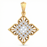 18K Gold & Diamond Floral Pendant Set KRB40057P