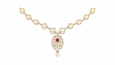 14K Gold & Diamond Gemstone Necklace Set KRB44108N-A