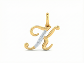 18K Gold & Diamond Initial Pendant KRK20085