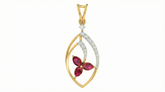18K Gold & Diamond Gemstone Pendant Set KRA40029P