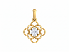 18K Gold & Diamond Floral Pendant KSK127
