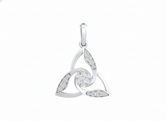 Gold & Diamond Floral Pendant Set KRC40665
