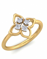 18K Gold & Diamond Dailywear Ring For Women KRB10216