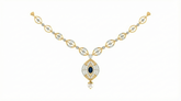 14K Gold & Diamond Gemstone Necklace Set KRB44102N-A