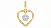 18K Gold & Diamond Heart Pendant Set KRA40159P