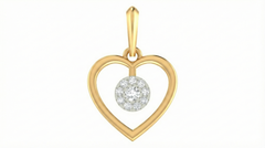 18K Gold & Diamond Heart Pendant Set KRA40159P