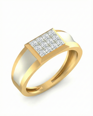 18K Gold & Diamond Band Ring For Men KRA60273