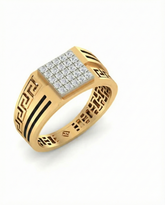18K Gold & Diamond Engagement Ring For Men GR-1607