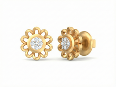 18K Gold & Diamond Women Stud Earring KSK007