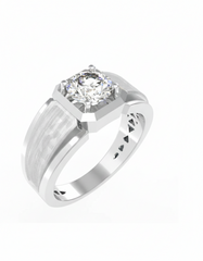 18K Gold & Diamond Solitaire Ring For Men KRC60268