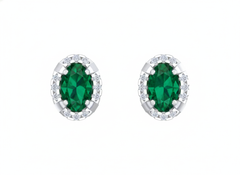 18K Gold & Diamond Women Gemstone Earring KRK30035