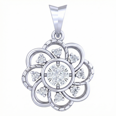 18K Gold & Diamond Floral Pendant Set KRB40060P
