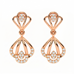 Rose Gold Diamond Earring | under 40k