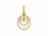 Gold & Diamond Halo Moon Pendant KRB40200
