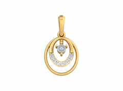 Gold & Diamond Halo Moon Pendant KRB40200