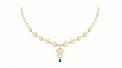 14K Gold & Diamond Gemstone Necklace Set KRI44013NG