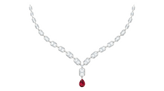 14K Gold & Diamond Gemstone Necklace Set KRH44131NR