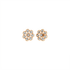 Gold & Diamond Stud Floral Women Earring KRB30450