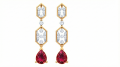 14K Gold & Diamond Women Gemstone Earring KRH44131ER