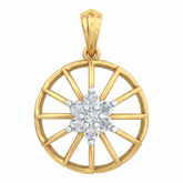 18K Gold & Diamond Floral Pendant Set KRB40059P