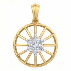 18K Gold & Diamond Floral Pendant Set KRB40059P