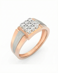 18K Gold & Diamond Band Ring For Men KRC60251