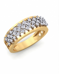 महिलाओं के लिए 18K गोल्ड और डायमंड बैंड रिंग KRB10268