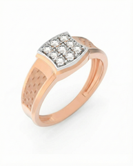 18K Gold & Diamond Band Ring For Men KRC60329