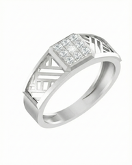 18K Gold & Diamond Band Ring For Men PRA60281