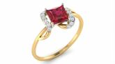 18K Gold & Diamond Gemstone Ring For Women KRA10608