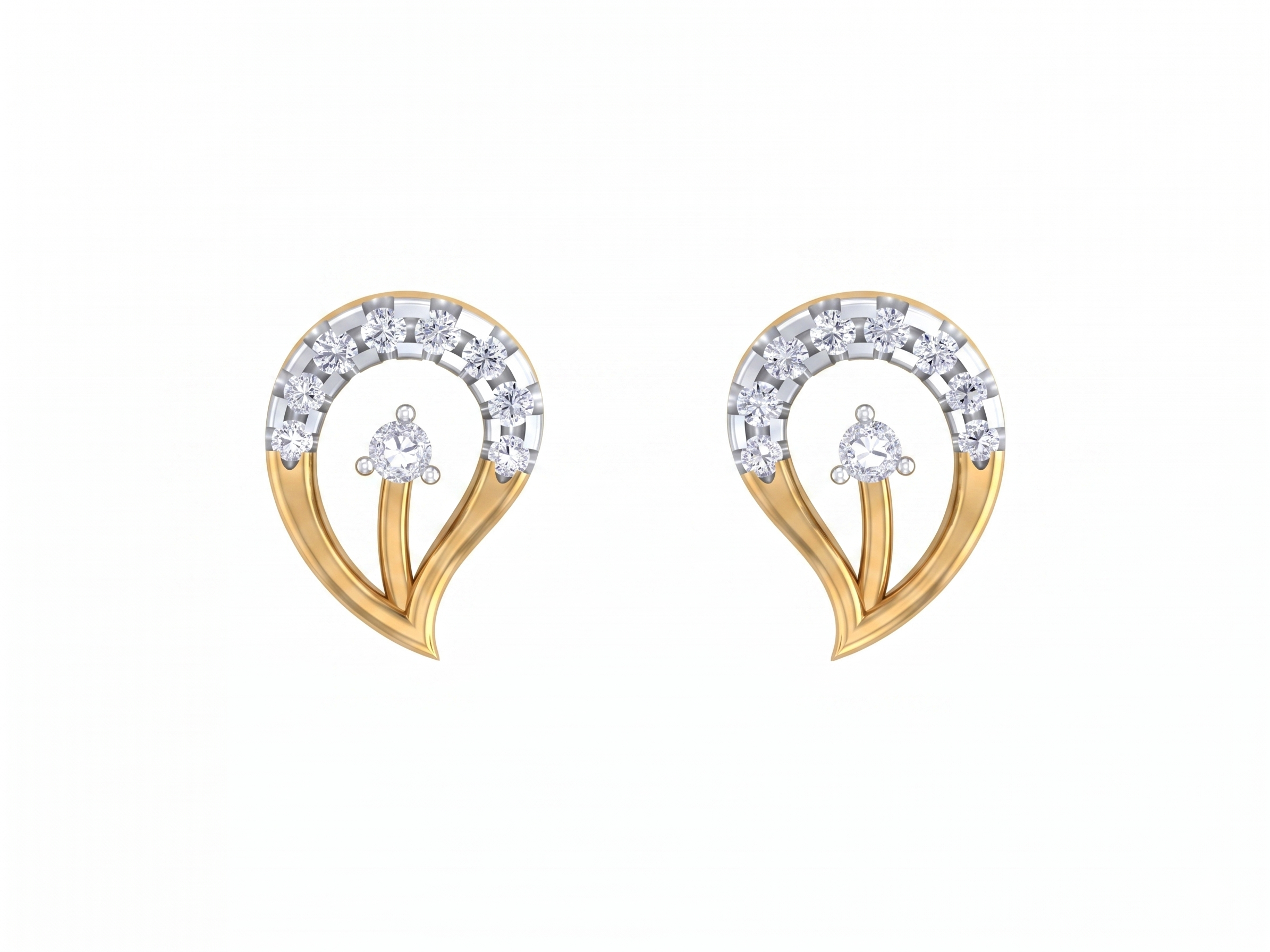 Yellow Gold Diamond Earring | under 40k