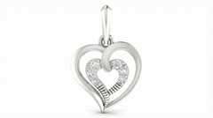 18K Gold & Diamond Heart Pendant Set KRA40151P