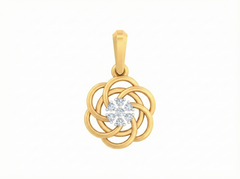 18K Gold & Diamond Floral Pendant KSK133