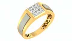 18K Gold & Diamond Band Ring For Men KRA60183