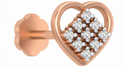 18K Gold & Diamond Heart Nose Pin KRA50032