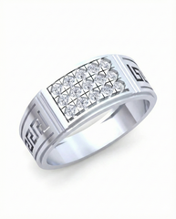 18K Gold & Diamond Band Ring For Men KRB60265