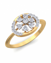 18K Gold & Diamond Engagement Ring For Women KRB10288
