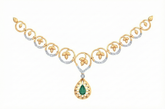 14K Gold & Diamond Women Gemstone Necklace Set KRB44063NR